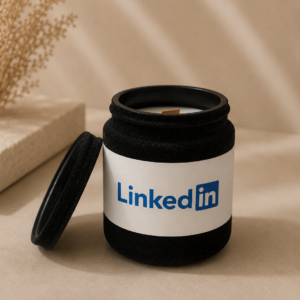 velvet wax candle with brand logo customization